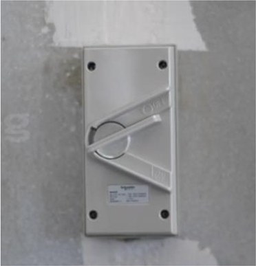 Wall power switch in the OFF position